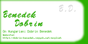 benedek dobrin business card